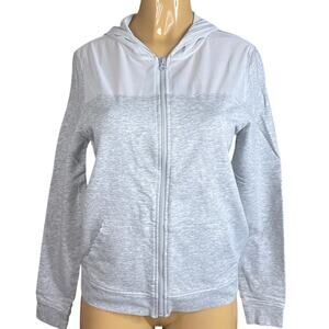 Victoria Sport Victoria's Secret Full Zip Hoodie Jacket Sheer Gray SZ XS